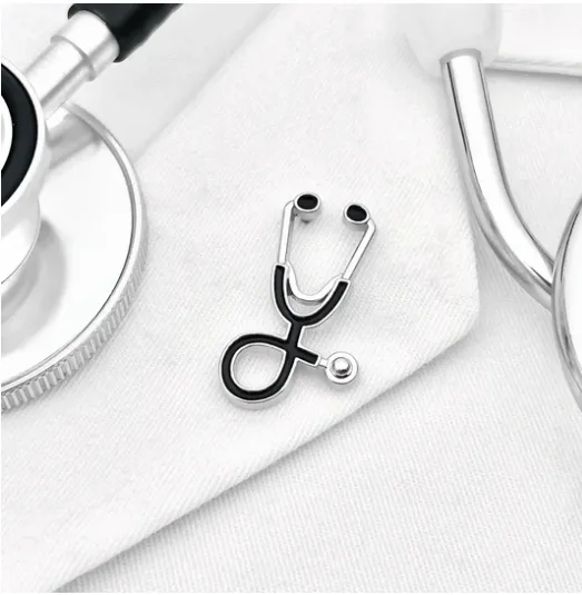 Stethescope Black Pin Item #H0156