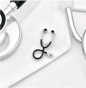 Stethescope Black Pin Item #H0156