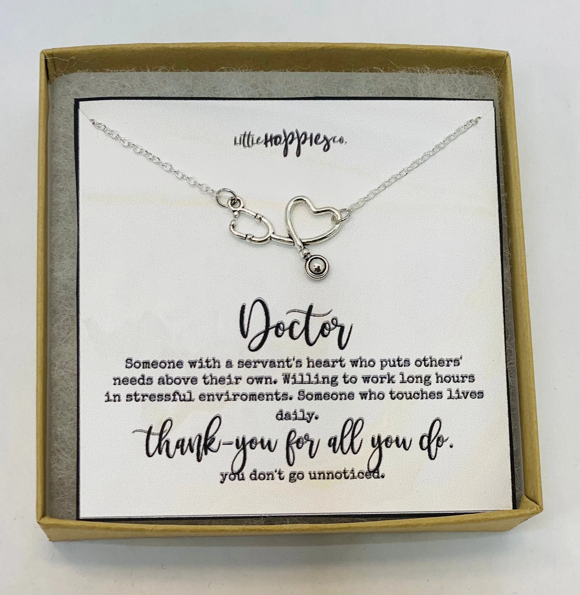 Stethoscope necklace, Gift for doctor, doctor gift, gifts for doctors, Doctor necklace, healthcare worker gift, gift for her, thank you gift