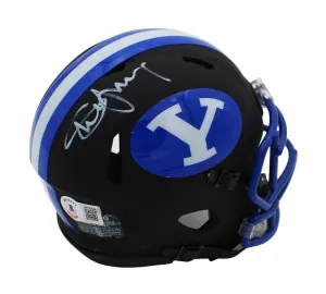 Steve Young Signed BYU Cougars Schutt Black NCAA Mini Helmet