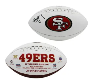Steve Young Signed San Francisco 49ers Embroidered White NFL Football