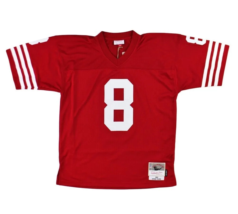 Steve Young Signed San Francisco 49ers Mitchell & Ness Red TB Large NFL Jersey