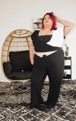 Strike Out Two Tone Wrap Top