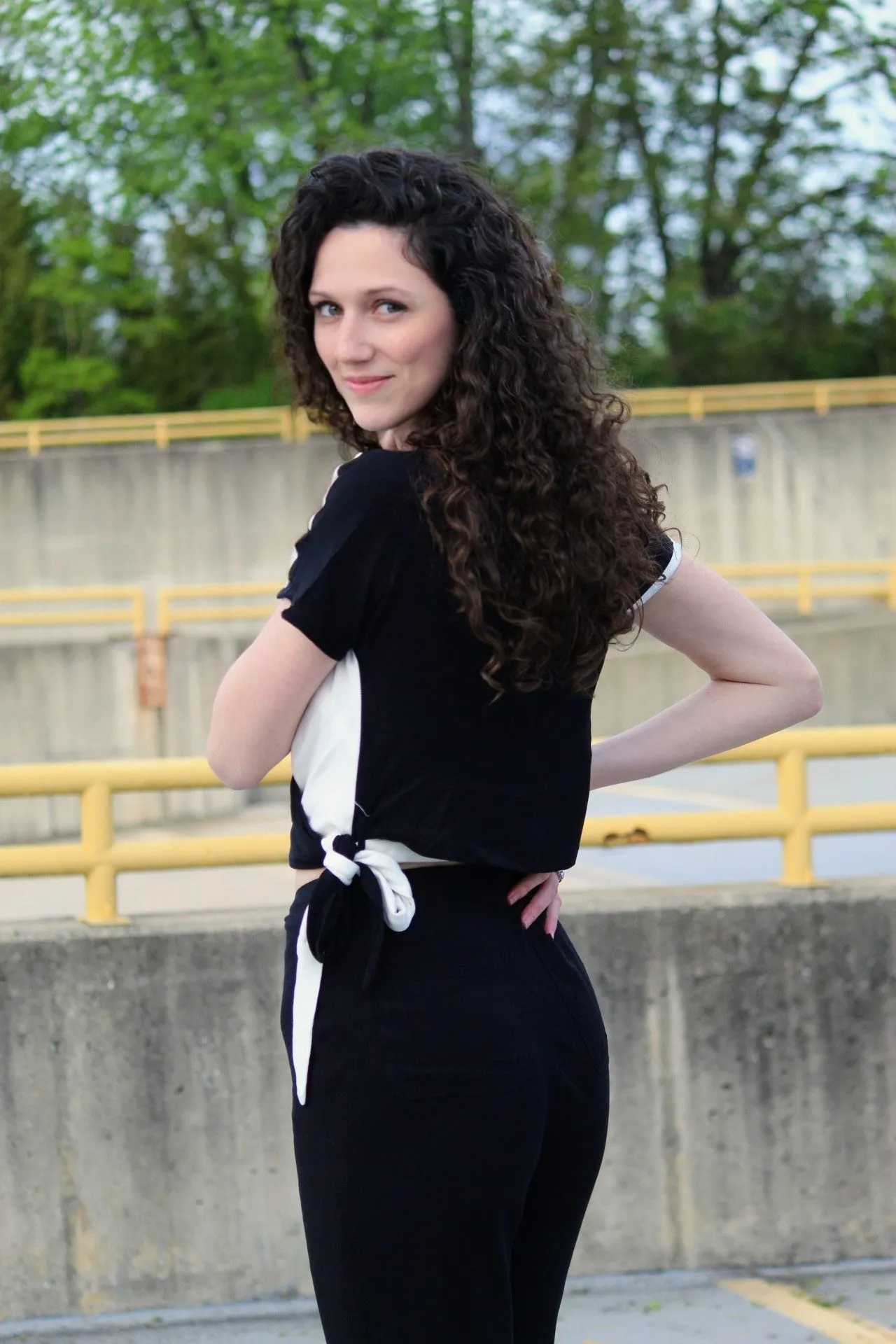 Strike Out Two Tone Wrap Top