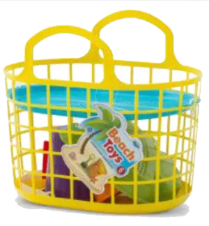 Summer Play Beach Toy 5 Piece Toy Beach Basket Set