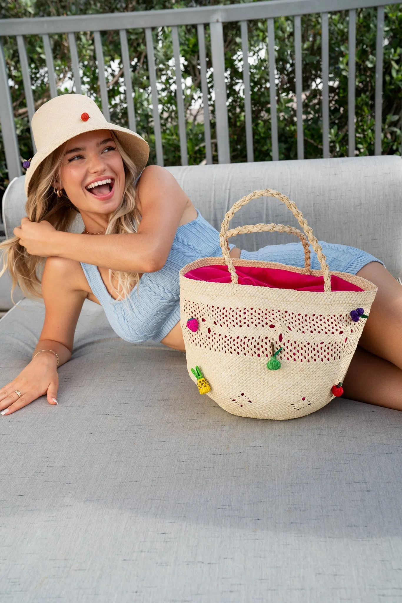 SunnyFruit Straw Bucket Hat