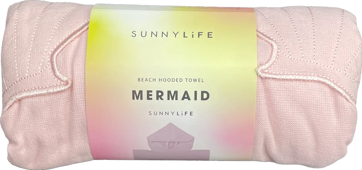 SUNNYLIFE Pale Pink Mermaid Kids Beach Hooded Towel - New & Sealed