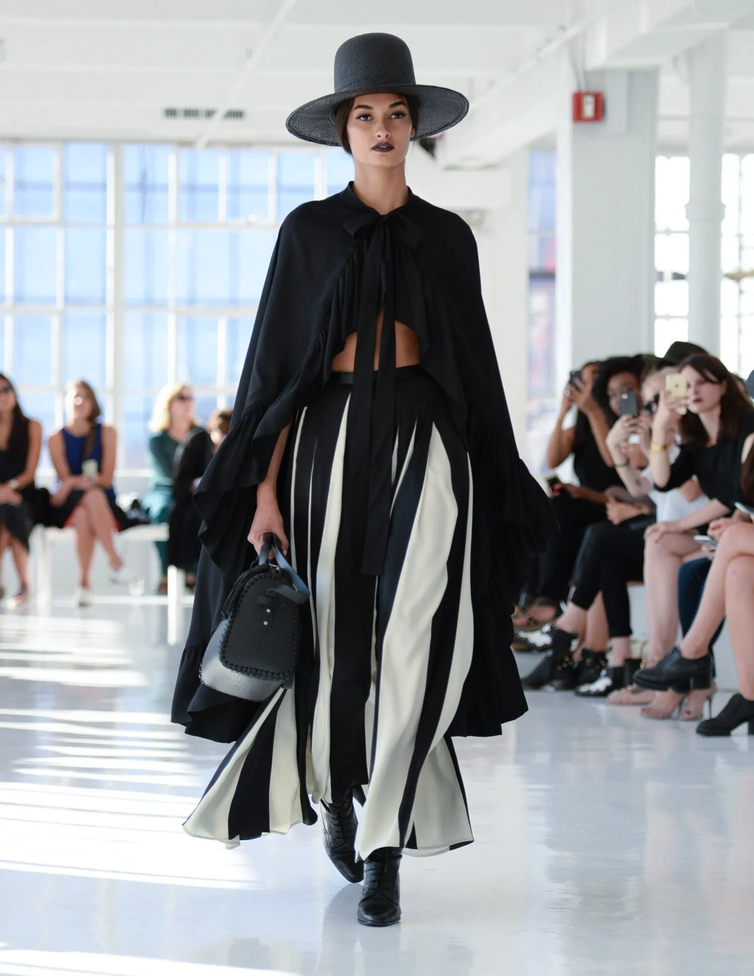 'Sunset' Cape & Long Pleated Skirt
