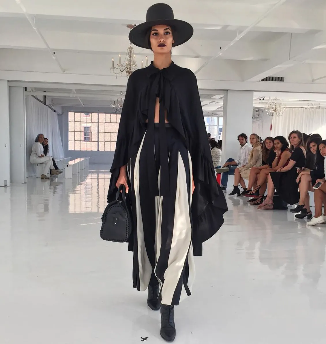 'Sunset' Cape & Long Pleated Skirt