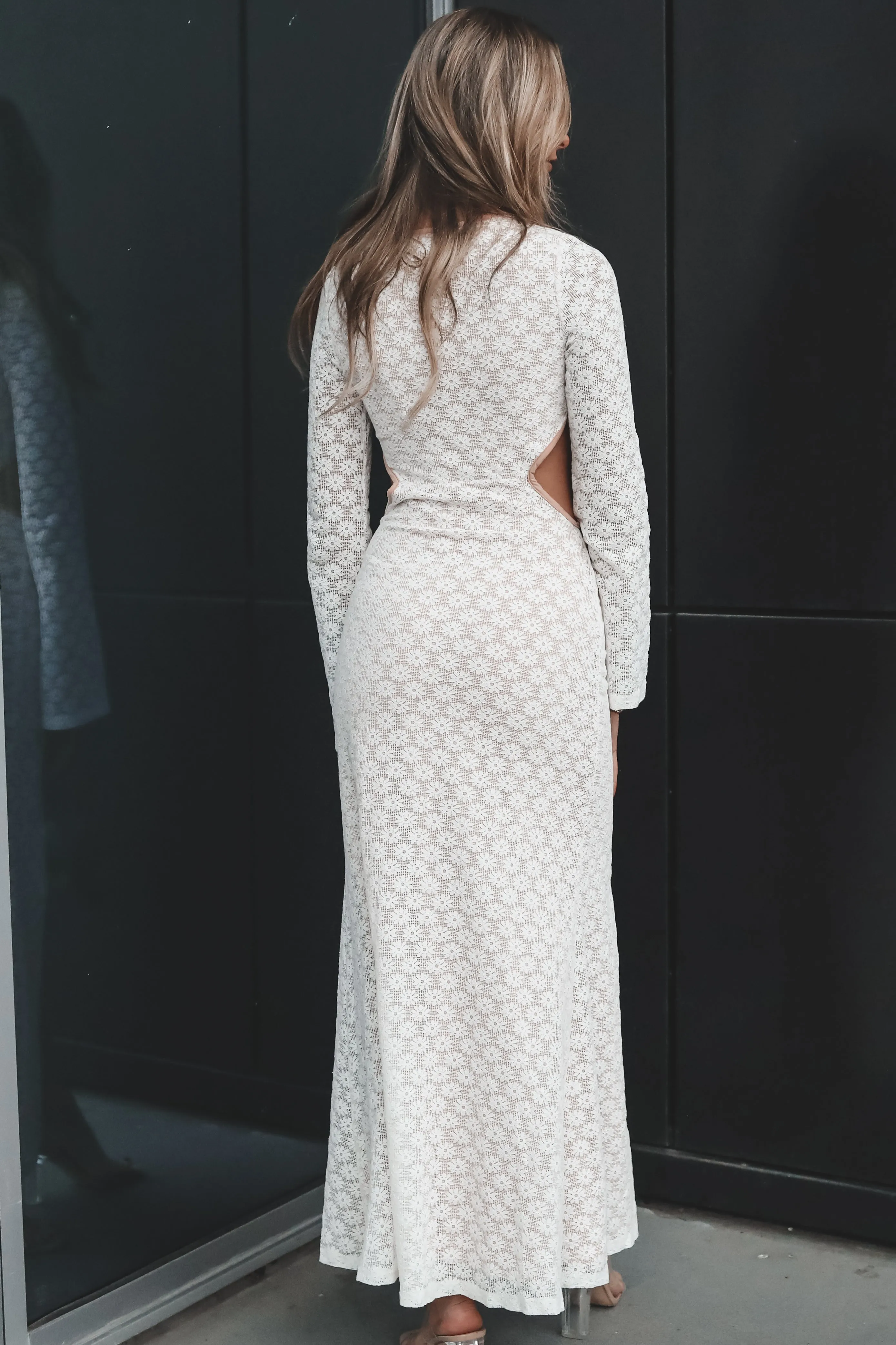 Sweet Little Thing Lace Long Sleeve Maxi Dress