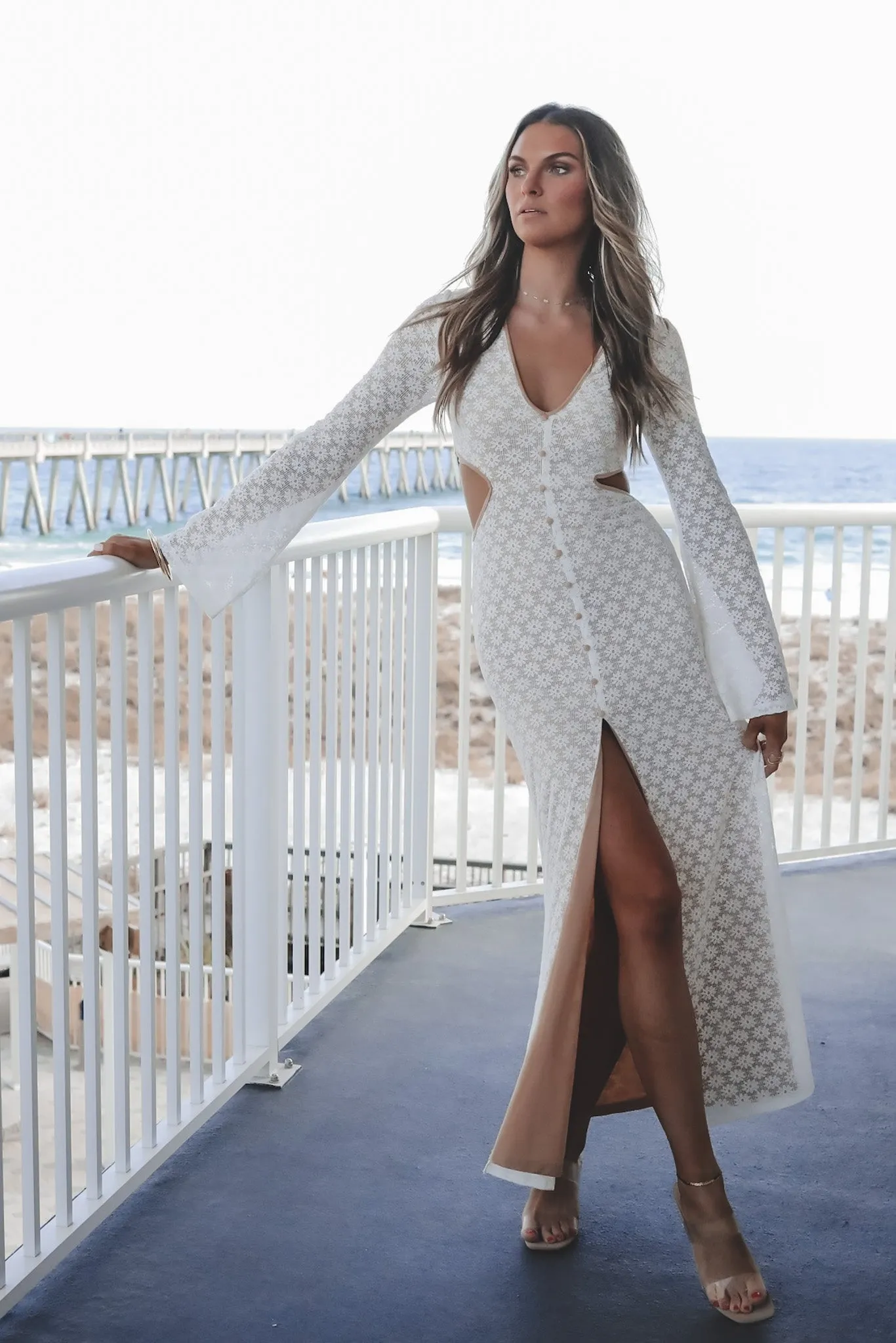 Sweet Little Thing Lace Long Sleeve Maxi Dress