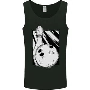Ten Pin Bowling Ball and Pin Mens Vest Tank Top