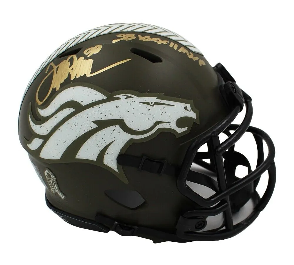 Terrell Davis Signed Denver Broncos Speed STS Mini Helmet with "SB XXXII MVP"