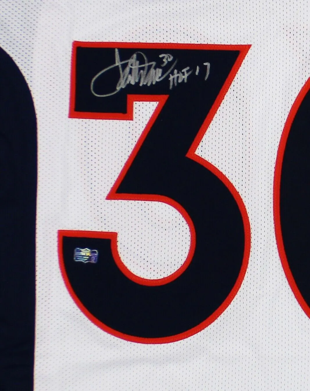 Terrell Davis Signed Denver Custom White Jersey with "HOF" Inscription
