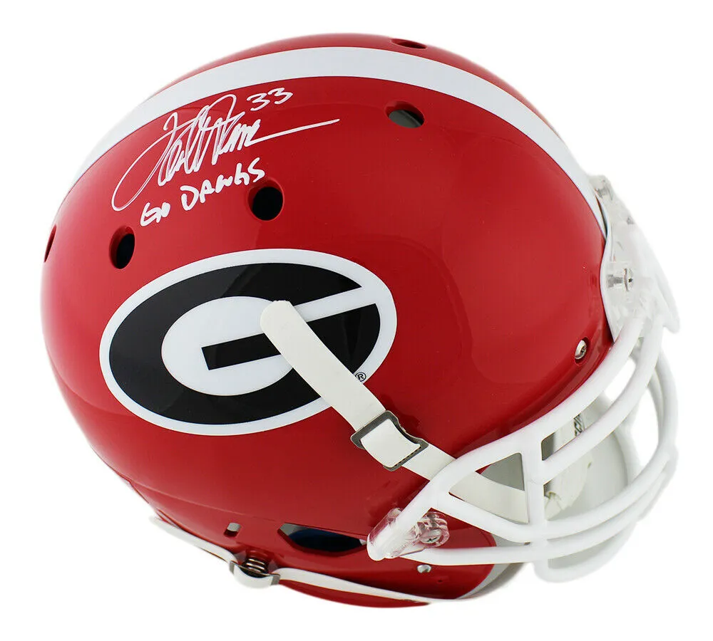Terrell Davis Signed Georgia Bulldogs Schutt Authentic Helmet with "Go Dawgs"