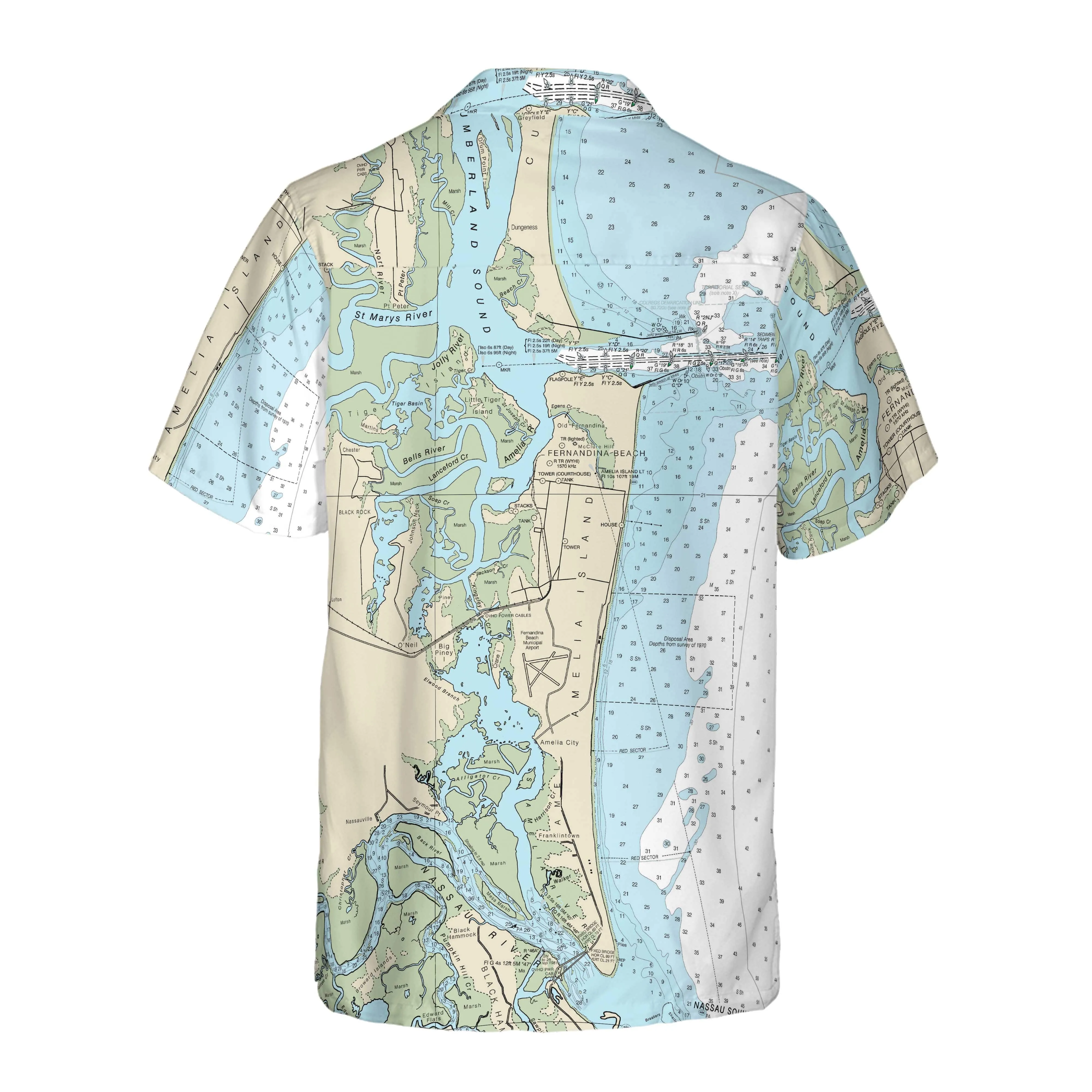 The Amelia Island and Fernandina Beach Coconut Button Camp Shirt