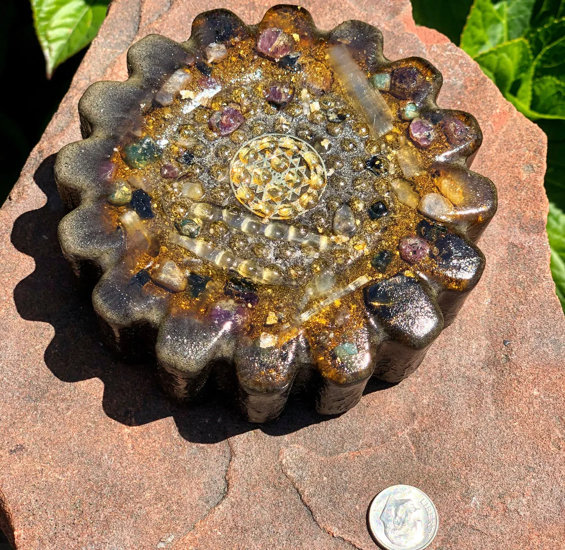 The “Flower” - Small Charging Plate for water, food, plants, supplements 💦✨🌀