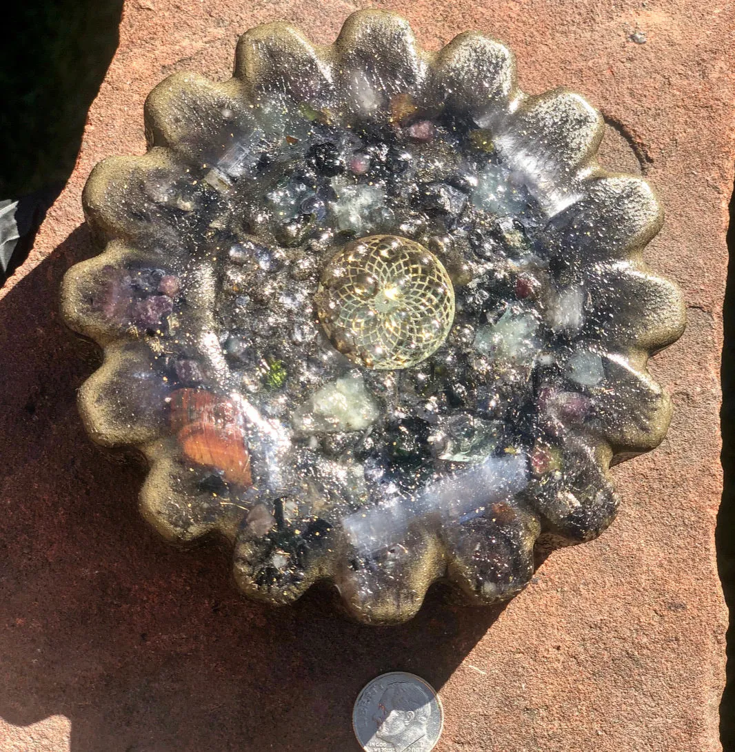 The “Flower” - Small Charging Plate for water, food, plants, supplements 💦✨🌀