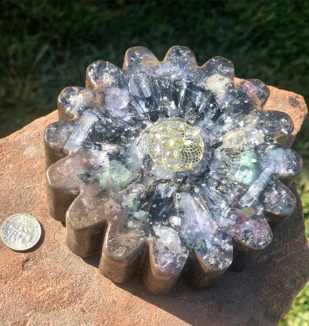 The “Flower” - Small Charging Plate for water, food, plants, supplements 💦✨🌀