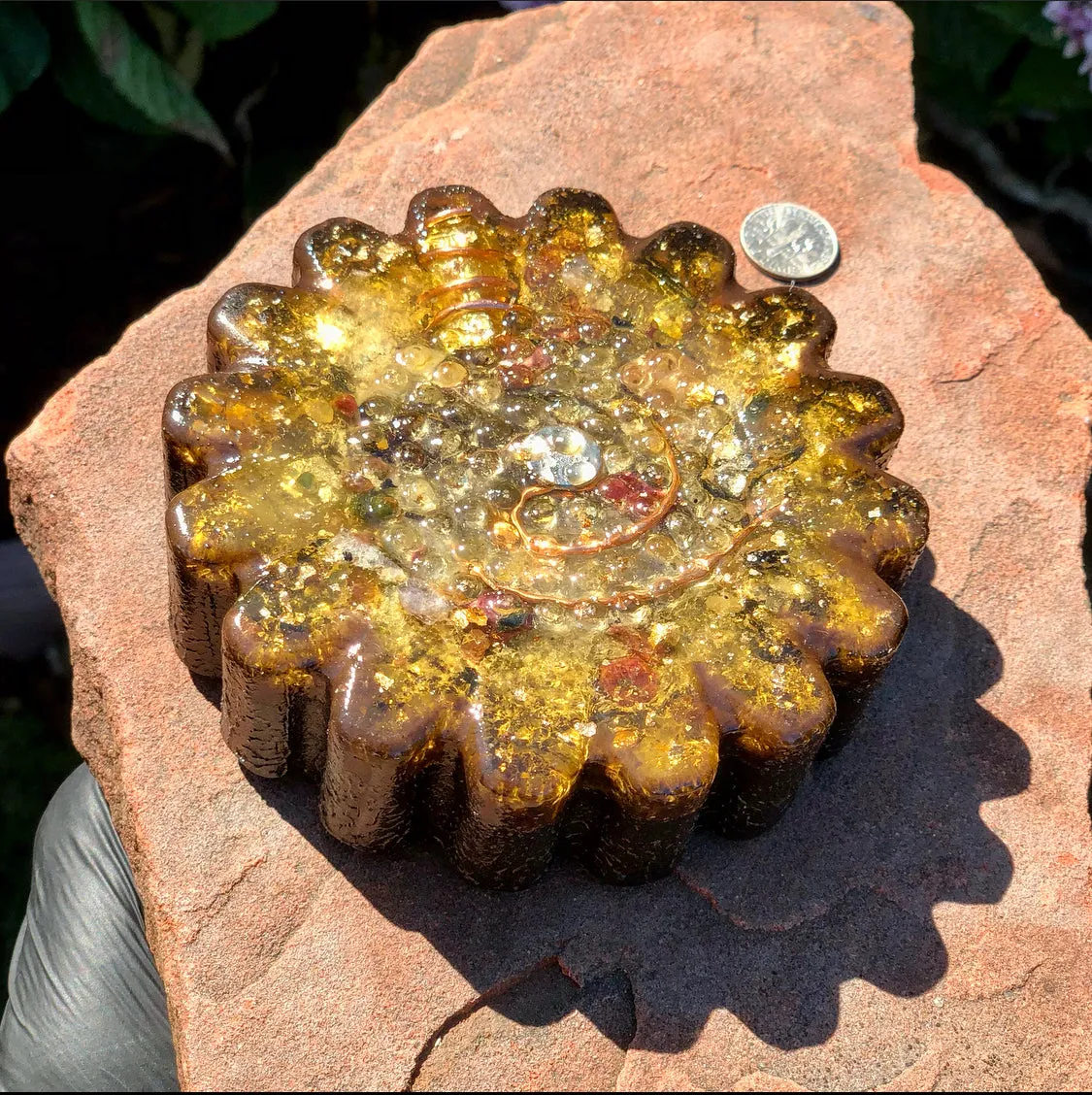 The “Flower” - Small Charging Plate for water, food, plants, supplements 💦✨🌀