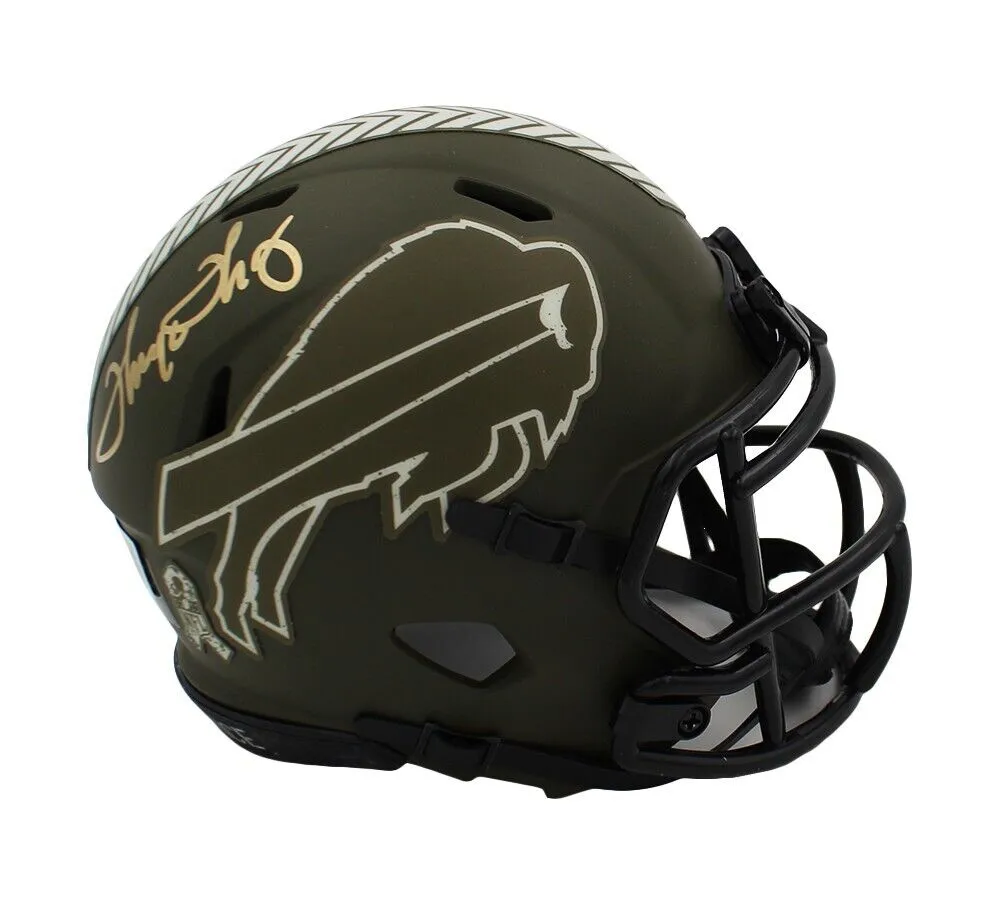 Thurman Thomas Signed Buffalo Bills Speed Salute to Service Mini Helmet