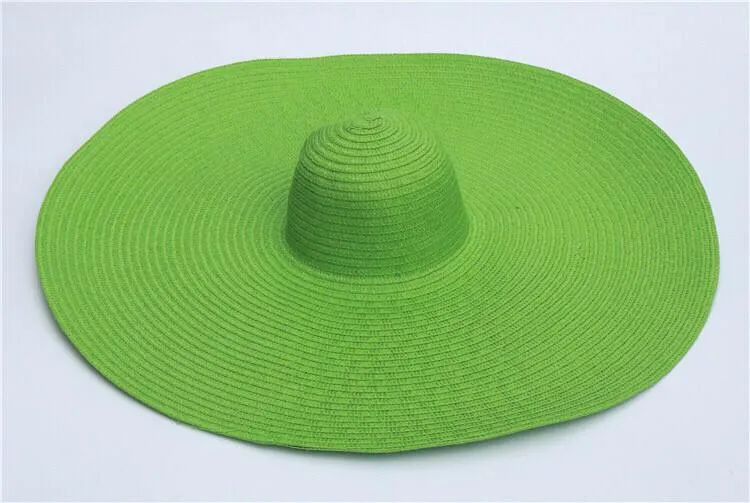 Tiara Oversized Lime Green Floppy Straw Sun Hat