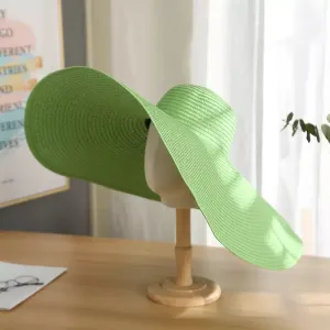 Tiara Oversized Lime Green Floppy Straw Sun Hat