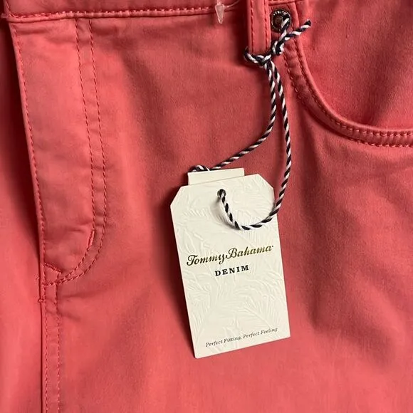 Tommy Bahama Boracay Beach Denim Tencel Skirt Pure Coral Size 12