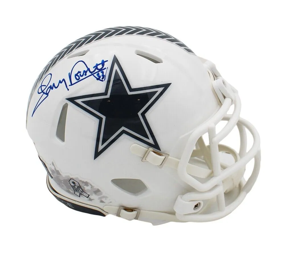 Tony Dorsett Signed Dallas Cowboys Speed Salute to Service 3 NFL Mini Helmet