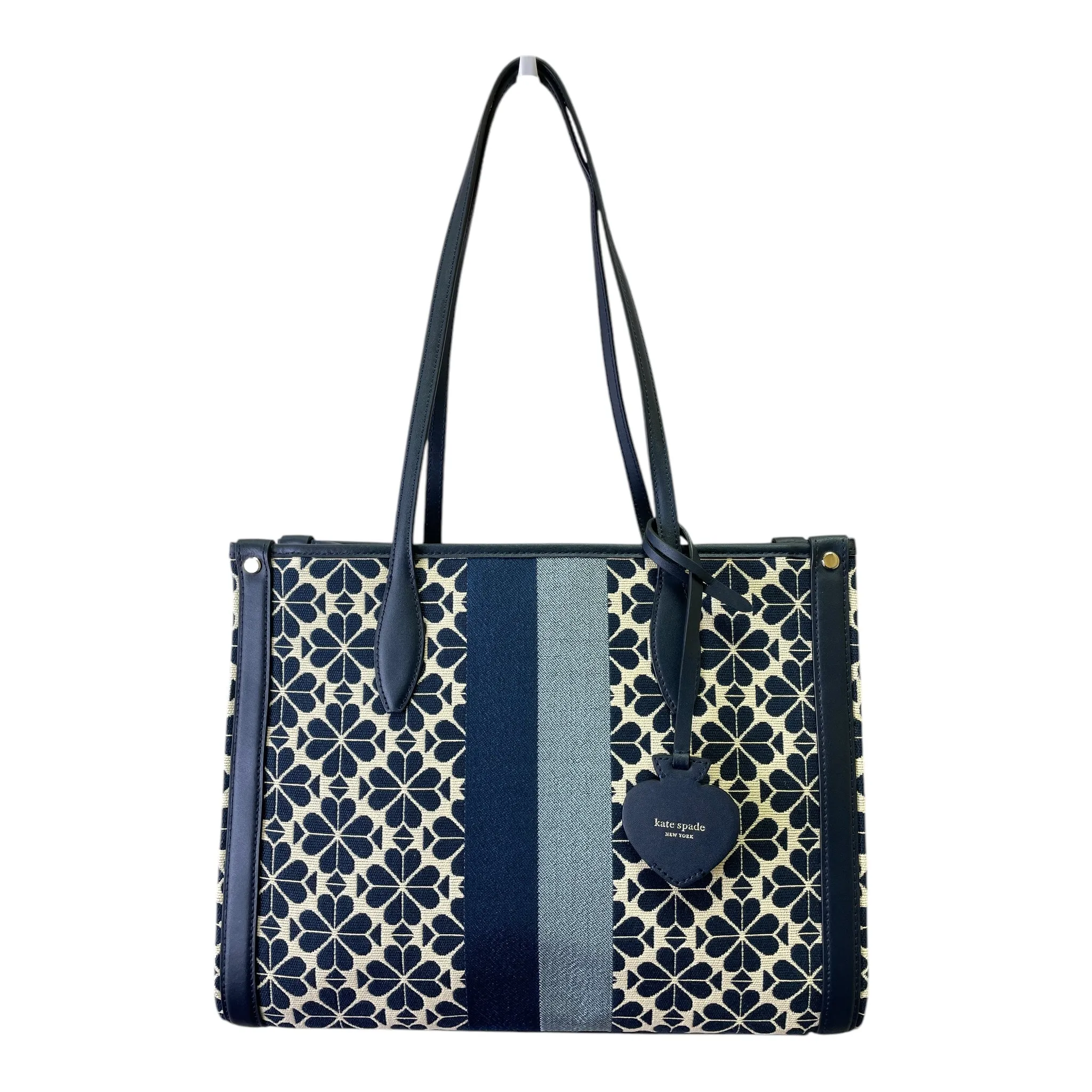 Tote Designer By Kate Spade In Blue & Cream, Size:Medium