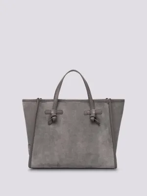 TOTE MISS MARCELLA 32 in camoscio grigio chiaro