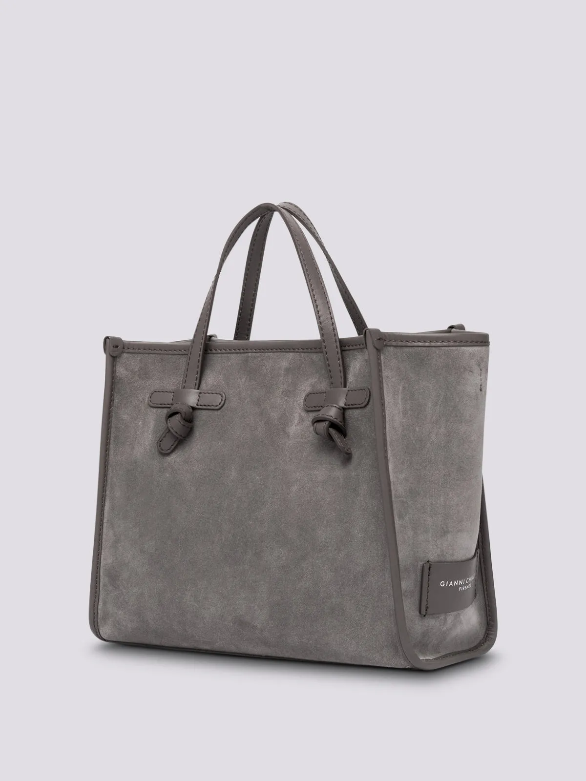 TOTE MISS MARCELLA 32 in camoscio grigio chiaro