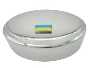 Ukraine Flag Pendant Oval Trinket Jewelry Box
