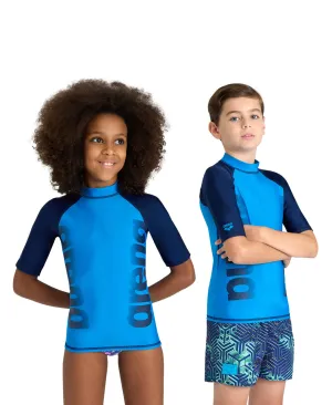 Unisex JR arena rash vest S/S graphic - Blue
