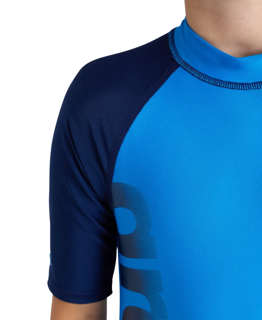 Unisex JR arena rash vest S/S graphic - Blue