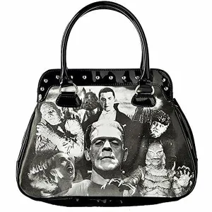 Universal Monsters Purse Bowler Bag Monster Collage Women's Handbag Satchel