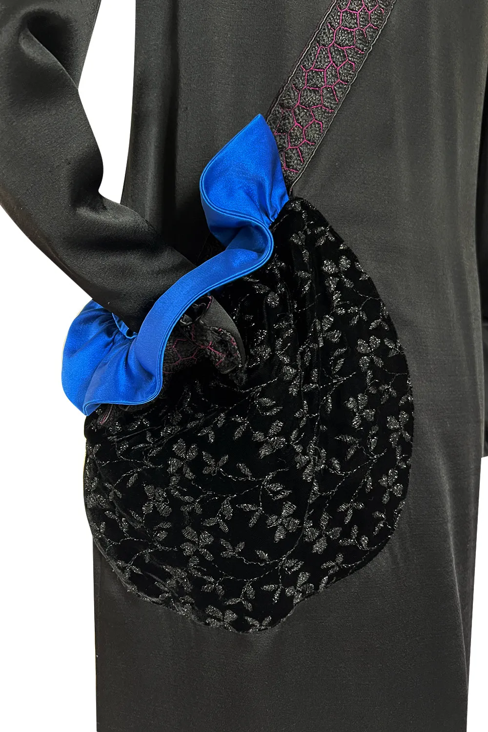 Unusual 1980s Nina Ricci by Gérard Pipart Witty Trompe L'oeil HandBag Dress