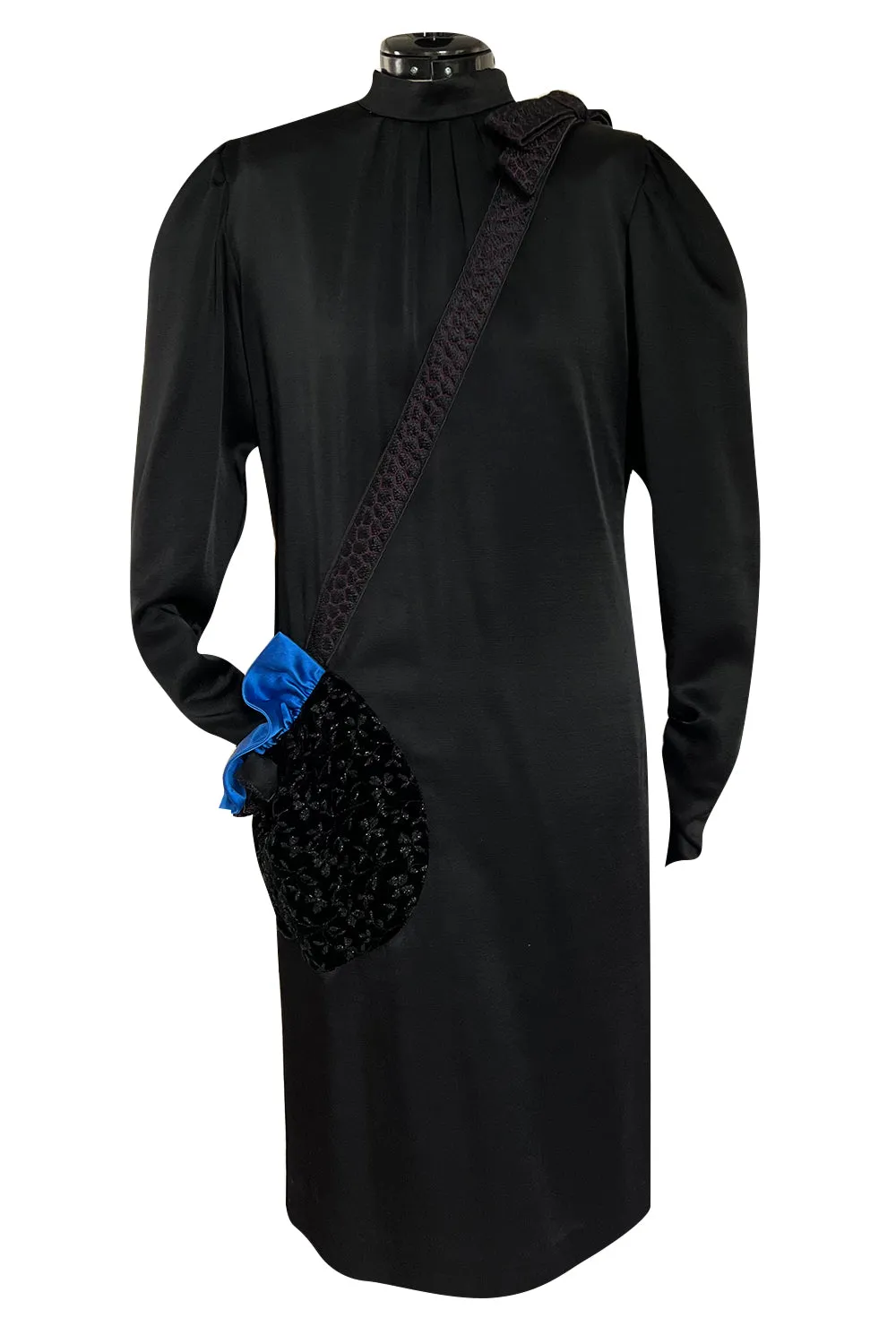Unusual 1980s Nina Ricci by Gérard Pipart Witty Trompe L'oeil HandBag Dress