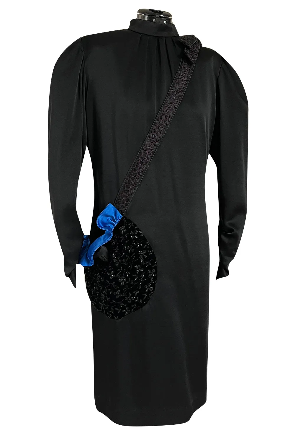 Unusual 1980s Nina Ricci by Gérard Pipart Witty Trompe L'oeil HandBag Dress