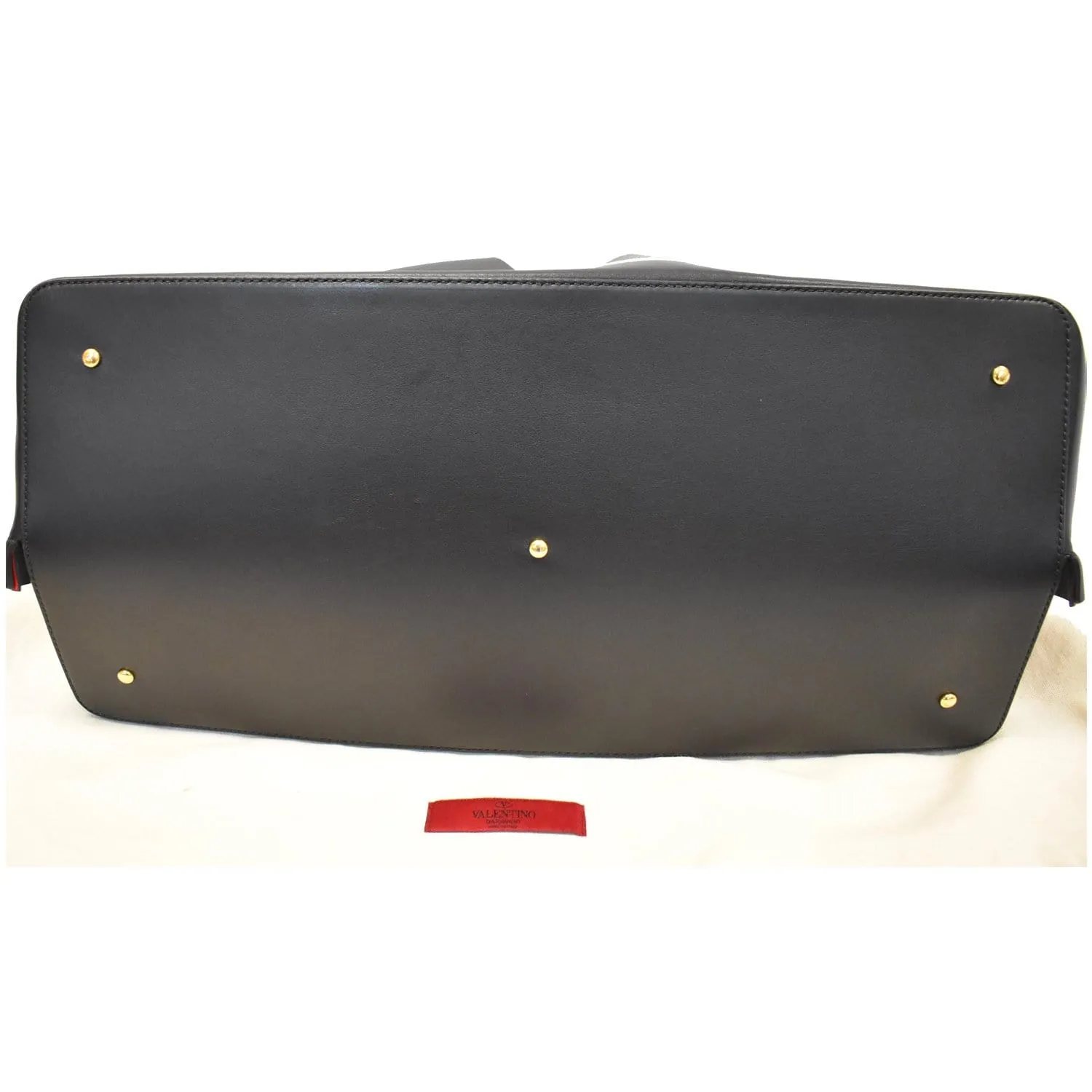 VALENTINO Sac Medium Shopping V Logo Escape Leather Tote Bag Black