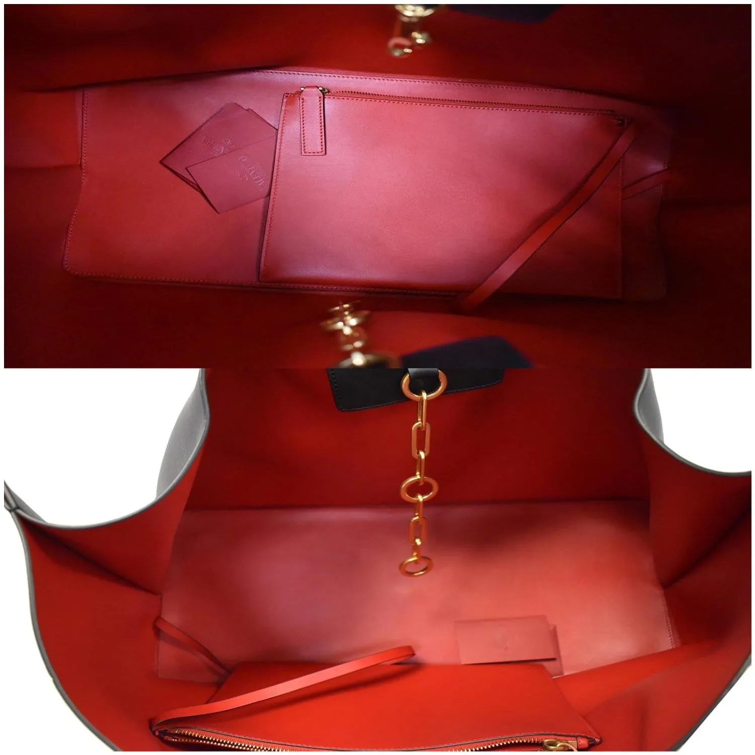VALENTINO Sac Medium Shopping V Logo Escape Leather Tote Bag Black