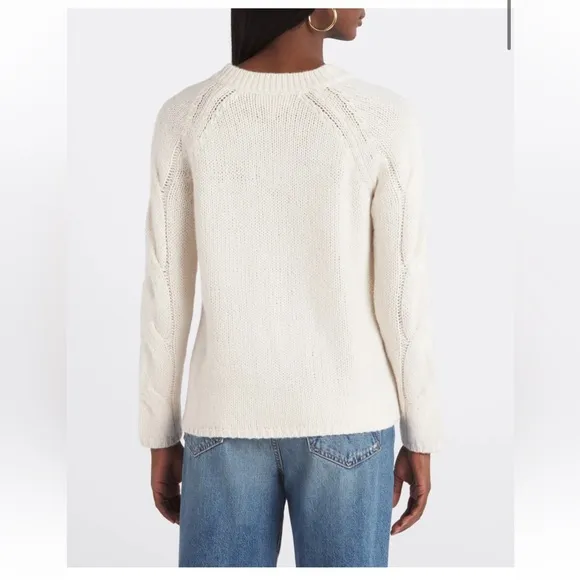 Velvet by Graham and  Spencer Pearla Wool Cable knit Sweater