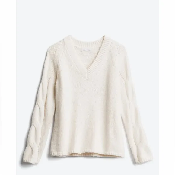 Velvet by Graham and  Spencer Pearla Wool Cable knit Sweater