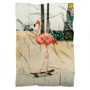 Venice Beach Flamingo Blanket