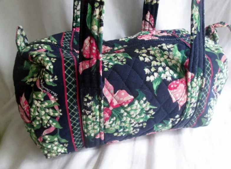 VERA BRADLEY Vegan Quilted Bag Satchel Bowler Duffle RETURN TO HAPPINESS BLUE FLORAL S