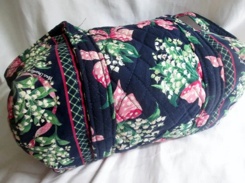 VERA BRADLEY Vegan Quilted Bag Satchel Bowler Duffle RETURN TO HAPPINESS BLUE FLORAL S