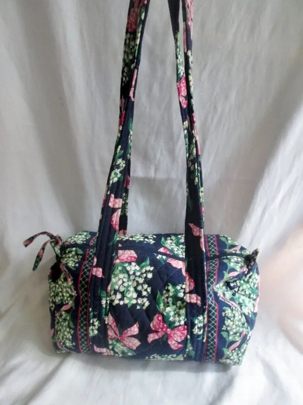 VERA BRADLEY Vegan Quilted Bag Satchel Bowler Duffle RETURN TO HAPPINESS BLUE FLORAL S