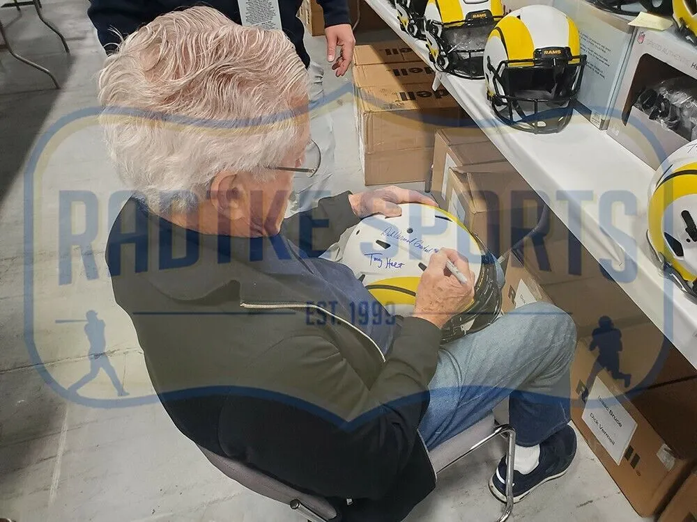 Vermeil, Holt & Bruce Signed Los Angeles Rams Speed Auth Lunar Helmet - Insc