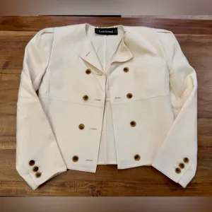 Vintage 80s Louis Feraud Designer 100% Wool Crop Blazer Size 8 Made in Germany