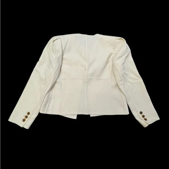 Vintage 80s Louis Feraud Designer 100% Wool Crop Blazer Size 8 Made in Germany